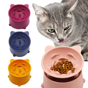 Tazón de comida para gatos elevado con boca oblicua de altura ajustable de nuevo diseño, protege la columna cervical, tazón de silicona para gatos - Product Image 2