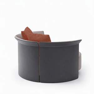 Canapé d'appoint de luxe moderne, rond, en tissu rembourré, petit, pour chambre à coucher, salon, club, hôtel, mobilier design - Product Image 3