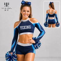 Tenue de cheerleading de compétition, dégradé coloré néon, personnalisation par sublimation et broderie, usine OEM, vente en gros, faible MOQ