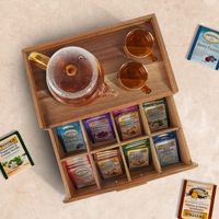 Offres Spéciales Acacia Bois Boîte À Thé Organisateur Boîte De Rangement Teabag Titulaire Organisateurs Tiroir De Rangement En Bois Boîte À Thé