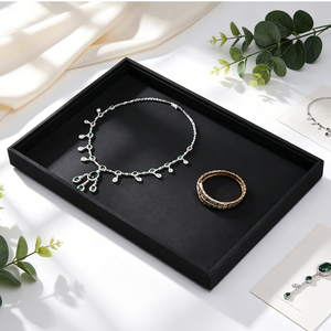 Plateaux de présentation de bijoux en velours de qualité supérieure, personnalisables avec logo, empilables, pour rangement de bijoux, inserts de tiroir de comptoir, ensembles en gros - Product Image 4
