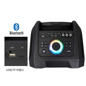 Portable <b>Bluetooth</b> <b>Speaker</b> 12-inch With Trolley Handle Rechargeable Battery Colorful <b>Led</b> Light Outdoor Fitness Karaoke Use - Product Image 2