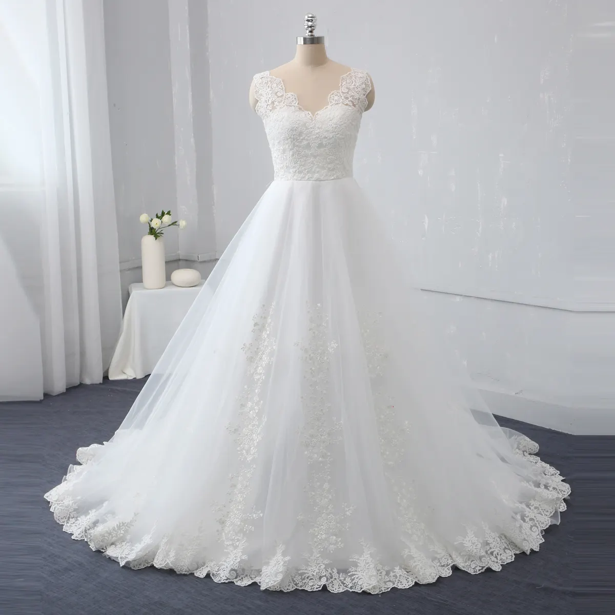 Silk tulle civil long cathedral sexy summer new design white bridesmaid dress lace wedding dress green