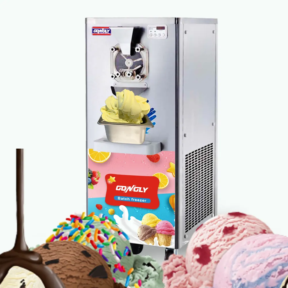 Peralatan rumah tangga makanan ringan pabrik makanan dan Air Cooled mesin Gelato es krim dan mesin Milkshake Harga Stainless Steel 7L