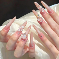 30 pièces de breloques florales en résine pour ongles, ornements en strass floraux, breloques 3D en forme de fleur à cinq pétales, décorations pour manucure