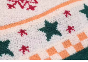 <span class=keywords><strong>Pull</strong></span> en jacquard de coton surdimensionné à col rond, broderie personnalisée, motif de Noël d'hiver, football, dessin animé - Product Image 3
