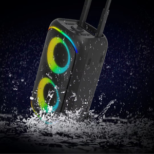 Loa tiệc ngoài trời RGB năm mới 2024 công suất 10W chống nước IPX5 tay cầm thu gọn xoay 360 độ °   Thiết kế bánh xe bass cho loa boombox - Product Image 3