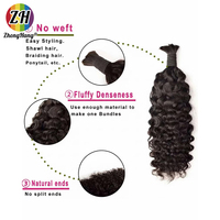Venta al por mayor de fábrica: Paquetes de cabello virgen a granel para trenzar, cabello humano a granel sin trama, cabello humano a granel de onda profunda para trenzar.