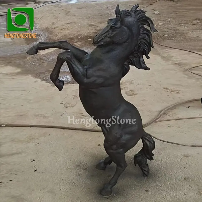 Estatua pequeña de Caballo de bronce, escultura de caballo de latón negro, gran oferta