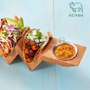 Soportes de Taco de diseño ingenioso asequible con taza de condimentos Soporte de taco hecho a mano Bandeja de taco llamativa - Product Image 3