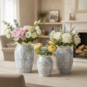 <span class=keywords><strong>Vaso</strong></span> in Ceramica con Motivo Floreale Blu e Bianco, Dipinto a Mano, <span class=keywords><strong>Vaso</strong></span> in Porcellana per Fiori, Decorazione per la Casa, Prezzo all'Ingrosso - Product Image 3