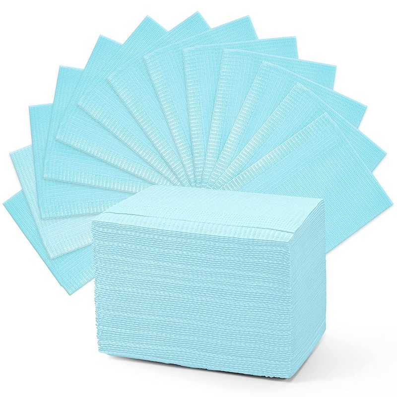 Blue Disposable Dental Bibs Waterproof Patient