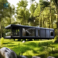 Maison capsule spatiale de luxe personnalisée, maison mobile modulaire avec aménagement flexible et intérieur préfabriqué