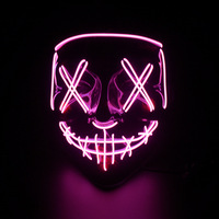 Masque LED en V en PVC à lumière froide, style EL, pour Halloween, fête masquée, horreur - Nouveauté 2026, vente en gros