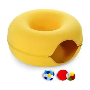 Wholesale 3D Model Donut Shape Felt Cat Tunnel House pet supplies dog bed using for home