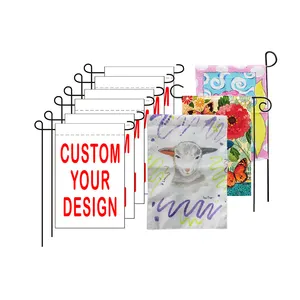 Hot Selling Custom Design Double Sided Christmas Garden Flags Digital Printing Automotive Insurance Garden Flag Pole Included