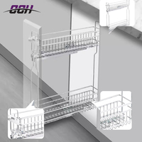 Usine 304 acier inoxydable cuisine et matériel de maison panier d'armoire de rangement monté sur le côté