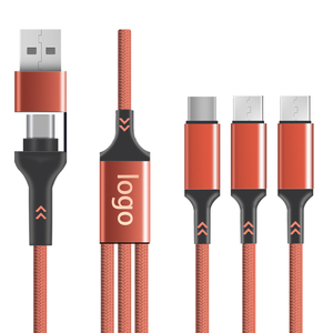 Cable 3 en 2 de 60W tipo C a tipo C carga rápida y transferencia de datos cable de datos de carga USB tipo C múltiple - Product Image 3