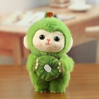 Goedkope prijs op maat gemaakte kleine fruit aapje hanger knuffel speelgoed sleutelhanger pluche dieren voor kinderen Halloween