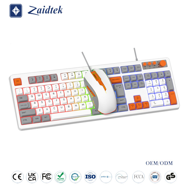 High Quality Full Size LED Backlit  Membrane Gaming Keyboards with USB Interface Wired Gaming Keyboard Mouse Combos