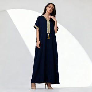 ชุดอาบายะห์ผ้าโพลีเอสเตอร์ประดับเลื่อมหรูหรา พรีเมียม สง่างาม สำหรับสตรีชาวมุสลิม ชุดราตรีออกงานแบบใหม่สั่งตัดได้ - Product Image 2