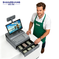 Desktop Pos Computer All in One Cash Register Dual Screen Thermal Printer Cash Drawer Food Beverage Coffee Shop Grocery Store
