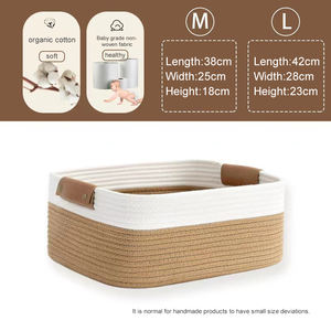 3 paket küçük bebek pamuk halat çevre dostu çok fonksiyonlu raflar için saklama sepetleri Set dokuma organizatör köpek oyuncak Bin - Product Image 6