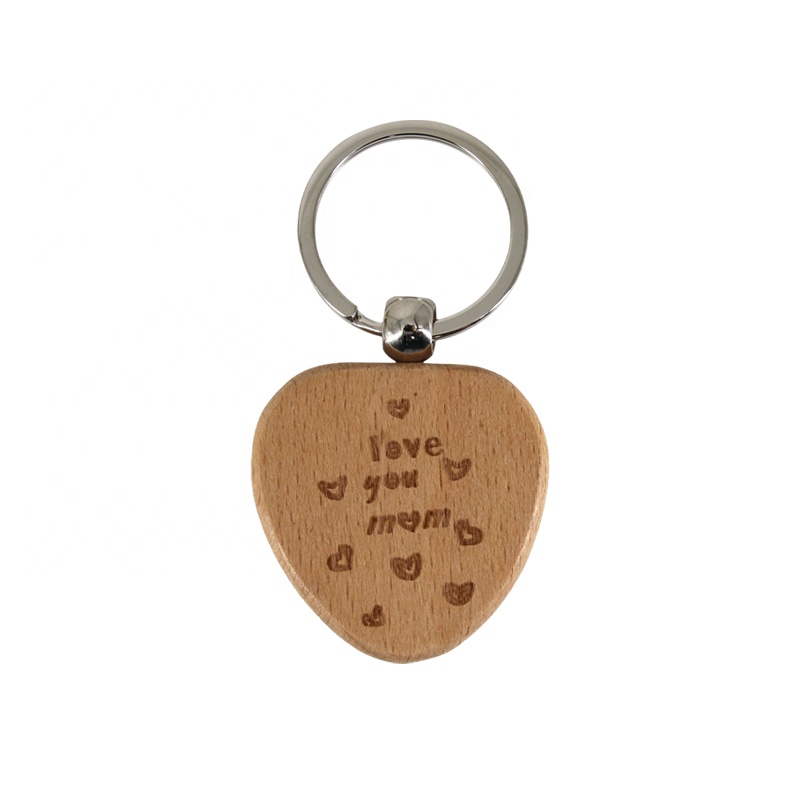 100 Piece Heart-Shaped Wooden Keychain Blanks - Unfinished DIY Craft Keychain Supplies With Key Rings