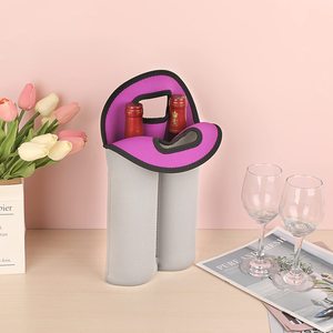 Bolsa Enfriadora de Vino Aislada de Neopreno Ecológica con Logotipo Personalizado de Fábrica, Porta Botellas Doble, Funda Térmica Impermeable para Viaje - Product Image 2