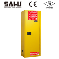 Armoire de sécurité pour liquides inflammables SAI-U SC0022Y de 22 gallons, armoire de sécurité chimique jaune à une seule porte, anti-explosion
