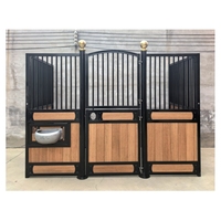 Establo para Caballos WINHORSE, Puertas para Establos, Estructura de Acero Galvanizado en Caliente HDG, Establo para Caballos con Panel de Bambú