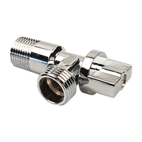 Robinet d'angle en laiton forgé à haut débit avec une seule sortie pour toilettes, chauffe-eau, salle de douche – Ouverture/fermeture complète, 2 voies, raccord mâle
