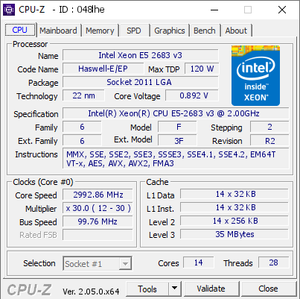 ใช้โปรเซสเซอร์ Xeon <span class=keywords><strong>E5</strong></span>-<span class=keywords><strong>2683</strong></span> <span class=keywords><strong>V3</strong></span> 14 คอร์ 2.00GHz 35M แคช 120W FCLGA2011 ซ็อกเก็ต CPU SR1XH - Product Image 4