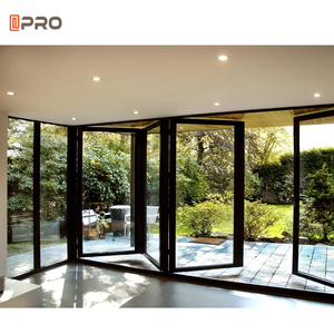 Nhôm kính nhôm bi gấp cửa trượt Bifold cửa cho biệt thự Patio cửa đôi kính nhôm thép không thấm nước hiện đại - Product Image 1