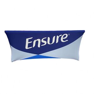 Housse de table publicitaire personnalisée pour salon professionnel, en tissu polyester extensible imperméable avec logo imprimé par sublimation - Product Image 1