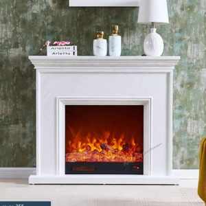 Chimenea Eléctrica de Estilo Antiguo Moderno Rústico de Roble, Repisa para Chimenea, Soporte para TV, para Villa o Apartamento, Ajustable - Product Image 1