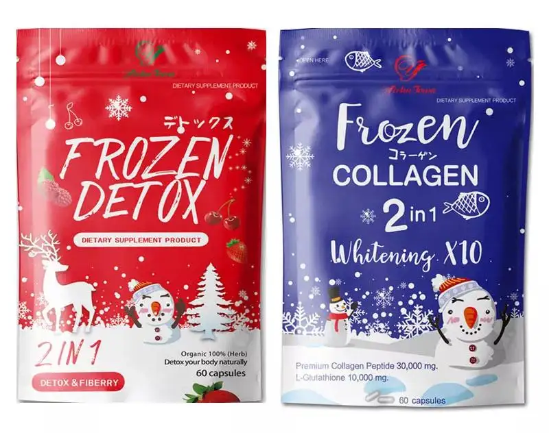 Gefrorenes Kollagen Detox Haut aufhellung kapseln gefrorenes Kollagen 2 in 1 Aufhellung präparate für Entgiftung kapsel für dunkle Haut