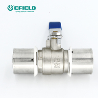 Vanne à boisseau sphérique universelle en laiton forgé de 16 à 32 mm avec poignée longue pour système d'eau ou de gaz, vente en gros