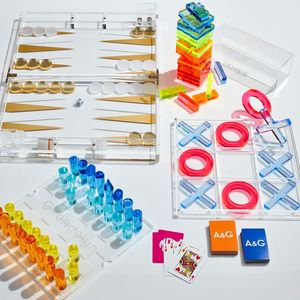Từ thanh lịch lucite rõ ràng Acrylic backgammon bộ màu đen và trắng màu xanh hồng lucite backgammon Bộ - Product Image 6