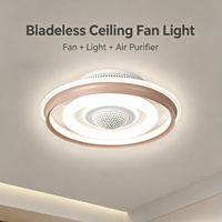 Ventilateur de plafond Yeyun avec lumière, ventilateur sans pales à montage encastré, lumière LED à intensité variable pour plafond bas