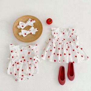 Zomer Katoenen Mouwloze Pasgeboren Print Jumpsuit Baby Schattige Kleding Baby Meisje Romper Jurken - Product Image 1