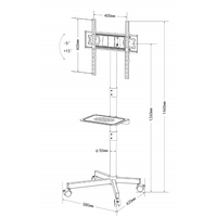 Support TV au sol LED flottant avec roulettes, table moderne murale noire sur roulettes pour téléviseur