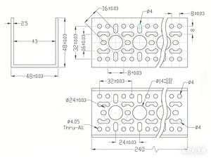 รางยูซีรีส์ 3120 (9 รู, ความยาว 240 มม.) - Product Image 2