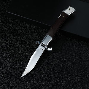 سكين EDC تكتيكي للدفاع عن النفس للاستخدام الخارجي، شفرة للصيد والتخييم متعددة الاستخدامات بمقبض خشبي للبقاء على قيد الحياة بصلابة عالية - Product Image 1