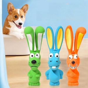 Natural Latex Squeaky <b>Dog</b> Toy Long <b>Ear</b> <b>Rabbit</b>, Chew and Dental Care Toy, New Animal Series Promotional Pet Accessories - Product Image 2
