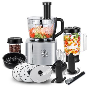 Procesador de Alimentos 11 en 1, Licuadora con Funciones de Picar, Mezclar, Amasar, Triturar, Batir y Exprimir, 1100W - Product Image 1