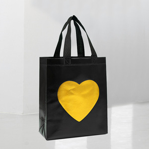 Hot bán sinh thái cán không thấm nước tùy chỉnh trái tim Chủ Đề Máy xử lý có thể gập lại dày PP không dệt Shopper Hộp túi - Product Image 2