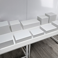 Risers de nourriture en acrylique blanc pour affichage de nourriture de Table de buffet affichage de boîte de piédestal de nourriture carrée de nidification
