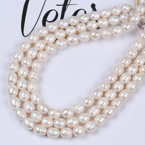 Perles de riz baroques blanches Zhuji 11-12 mm, grosses perles d'eau douce naturelles, pour collier et bracelet DIY, en forme de riz, vente en gros - Product Image 3