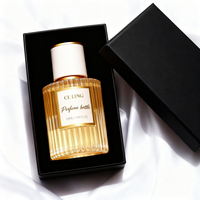 Flacon de parfum en verre de haute qualité 30ml 50ml 100ml Contenant vide avec pulvérisateur et couvercle Logo personnalisé et boîte cadeau disponibles